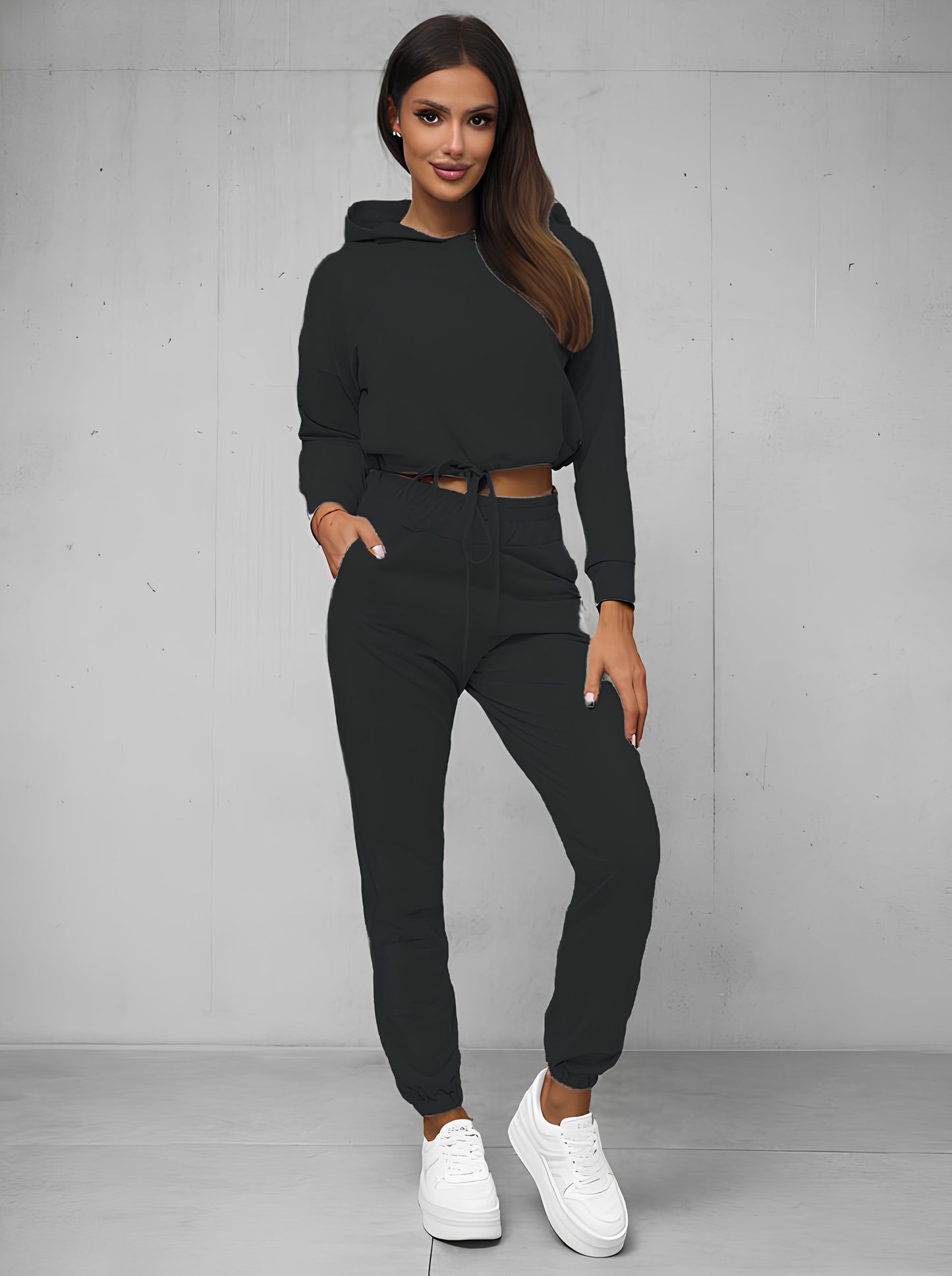 Cropped Hoodie & Pants Set